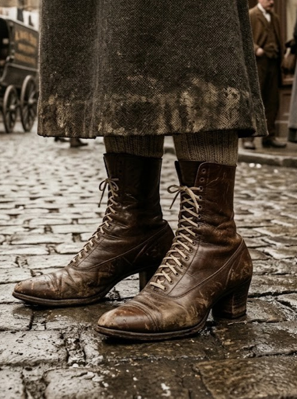 Antique Victorian Edwardian Womens Brown Leather Lace Up Boots Mayer Milwaukee